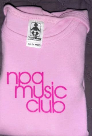 Prince/npg Music Club Pink Baby T - Shirt Vintage Size 18 - 24 Mths