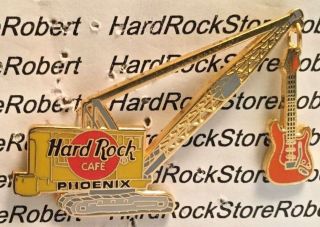 2002 Hard Rock Cafe Phoenix Construction Crane W/ Guitar Dangle Le Pin
