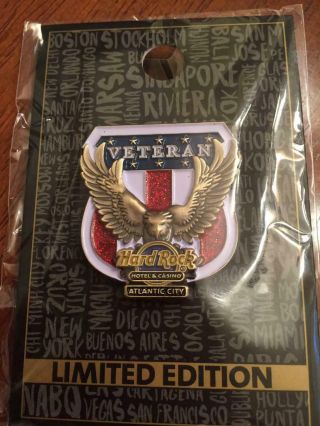 Nip Rare Hard Rock Hotel & Casino Atlantic City Limited Edition Veterans Pin