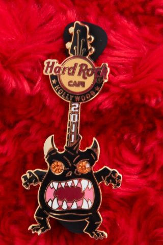 Hard Rock Cafe Pin Hollywood Blvd Movie Monster Guitar 1 Gemstone Eye Devil Real