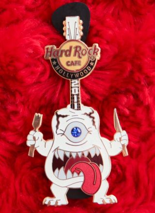 Hard Rock Cafe Pin Hollywood Blvd Movie Monster Guitar 5 Gemstone Eye Cyclops