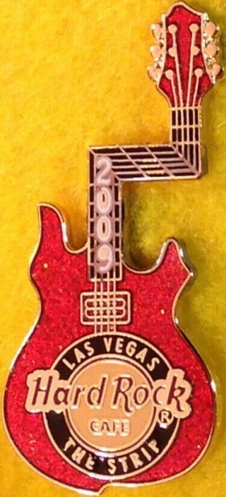 Hard Rock Cafe Las Vegas Strip 2009 Red Bent Guitar Pin - Le 300 - Hrc 49531