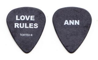 Heart Ann Wilson Signature Love Rules Black Guitar Pick - 2006 Tour