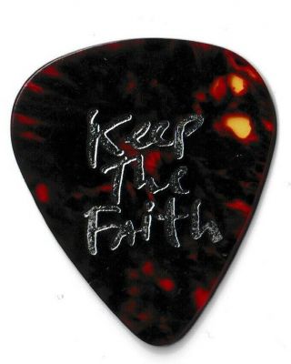 Bon Jovi Guitar Pick ( (richie Sambora))  Keep The Faith Tour Concert Lp Ticket