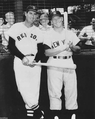 Glossy Photo Picture 8x10 Mickey Mantle Ted Williams Yankees Red Sox Baseball