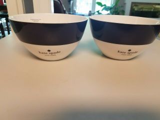 Kate Spade York By Lenox Set Of 2 Nags Head Navy All Purpose / Cereal Bowls