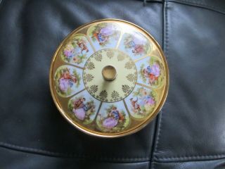 Royal Vienna Beehive Nc Western Germany Love Story Handpainted Candy Dish W/lid