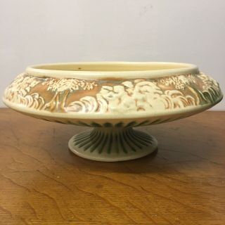 Antique Roseville Donitello 12 " Footed Bowl