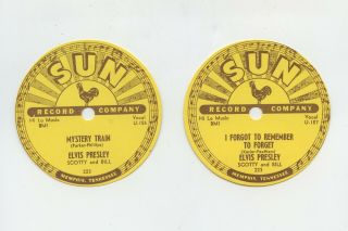 Rare Elvis Presley Sun 78 Record Labels - Mystery Train - 223