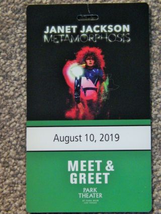 Janet Jackson Park Vegas Aug 10 2019 Orig Meet&greet 3 - D Lenticular Credential