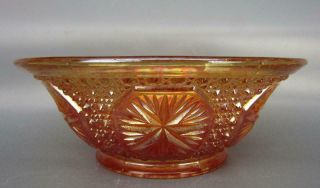 Imperial Star Medallion Marigold Carnival Glass 6¼ " Round Bowl 6304