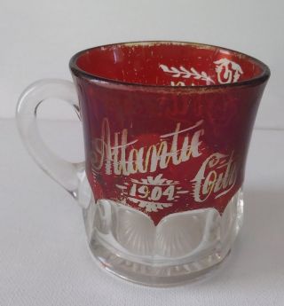 Htf Antique Ruby Glass Eapg 1904 Atlantic City Collectable Red Crystal Glassware