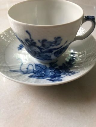 Royal Copenhagen Blue Flower Braided Tea Cup And Saucer Denmark 1549