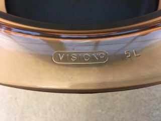 Corning Pyrex Visions Amber 5 Liter Non - Stick Glass Dutch Oven Stock Pot 5