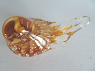 JOE ST CLAIR Art Glass Swirl CRIMP BIRD Paperweight 3.  5 
