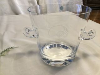 Tiffany & Co Crystal Ice Bucket With Scroll Handles - Made In Hungary