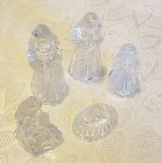 Princess House Nativity Lead Crystal Figurines Stickers 5 Piece
