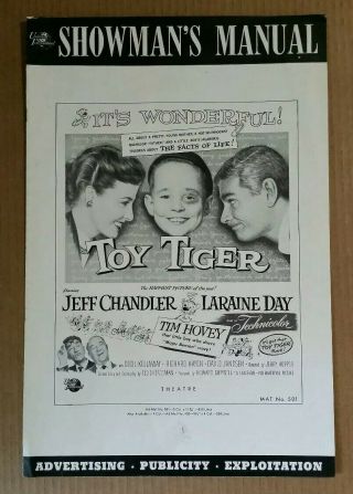 " Toy Tiger " Jeff Chandler,  Laraine Day Movie Pressbook,  1956