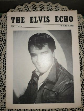 " The Elvis Echo,  " Oct.  1964,  Rare Elvis Fanzine,  Yonkers,  N.  Y.