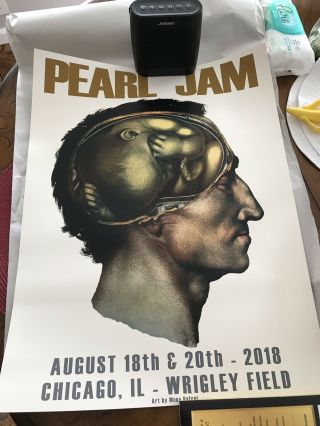 Pearl Jam Poster 2018 Tour Chicago Wrigley Field By Moon Patrol Eddie Vedder