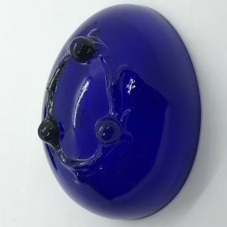 Vintage Westmoreland Cobalt Blue Glass Egg With Lid Trinket Dish Rare 6