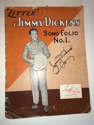 Autographed Little Jimmy Dickens Song Folio No.  1,  Grand 