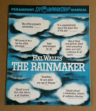 " The Rainmaker " Katharine Hepburn,  Burt Lancaster Movie Pressbook,  1956