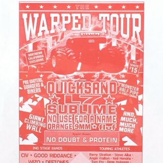 THE WARPED TOUR QUICKSAND L7 SUBLIME SEPTEMBER CONCORD PAVILION FLYER CIV,  WIZZO 3
