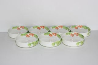 Mikasa Bone China Water Lilies Peach Side Dish Bowls A4187 Set Of 7