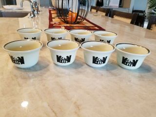 8 Vintage Hall China Tavern Silhouette Round Flared Bowls 3 5/8 W X 2 1/4 H