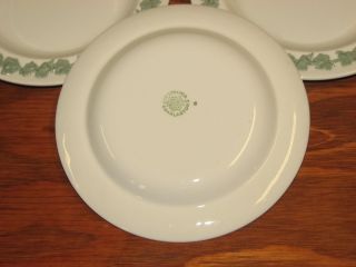 3 Wedgwood Embossed Queensware Celadon Green Cream Bread Plates,  Cup & Saucer 3