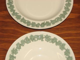 3 Wedgwood Embossed Queensware Celadon Green Cream Bread Plates,  Cup & Saucer 5