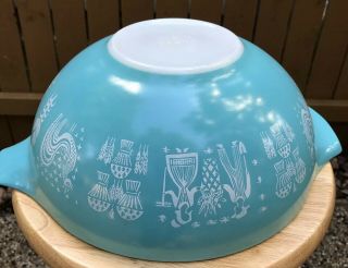 Pyrex 444 4 Qt Turquoise Amish Butterprint Cinderella Mixing Nesting Bowl
