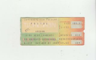 Rare Vintage The Police Aragon Ballroom Chicago Nov 22 1980 Ticket Stub