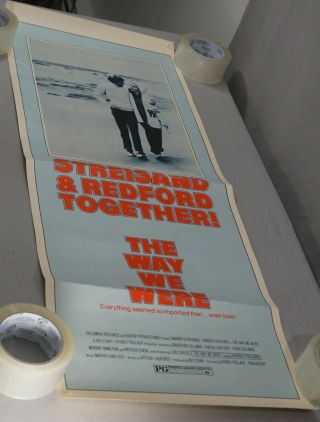 Orig 1973 The Way We Were Barbra Streisand Robert Redford Movie Poster 14 " X 36 "