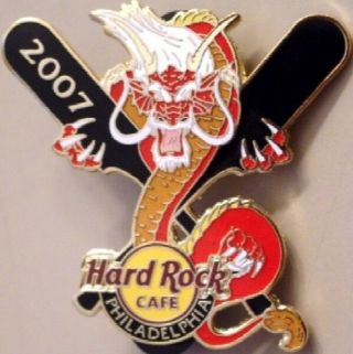 Hard Rock Cafe Philadelphia 2007 Dragon Boat Race Pin 2 Black Oars - Hrc 37891
