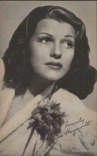 Rita Hayworth Movie Star Actress Arcade Exhibit Fan Trade Card Autograph