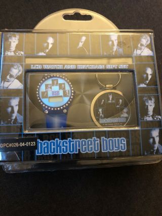 Nos Back Street Boys Lcd Watch & Keychain Gift Set