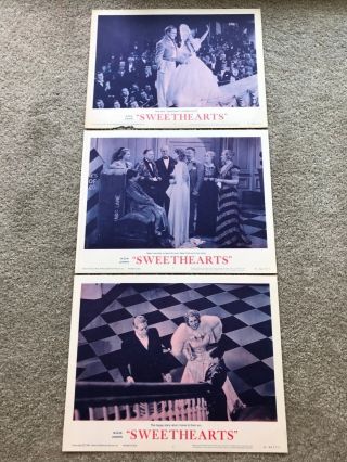 3 Lobby Cards 11x14: Sweethearts (1938) Jeanette Macdonald,  Nelson Eddy