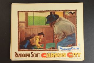 1952 Carson City Western Movie Lobby Card Randolph Scott