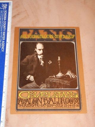 1967 Charlatans Family Dog Avalon Concert Postcard Handbill Fd - 71,  Bob Fried Art