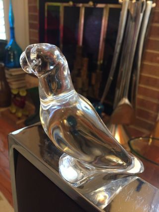 Baccarat France Crystal Glass Parrot Figurine Design