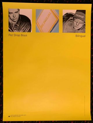 Pet Shop Boys Bilingual 18x24 Record Store Promo Poster Dance Synth Pop 1996