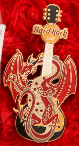 Xl Hard Rock Cafe Pin Online Stone Dragon Guitar Le50 Rare Red 1 Gem