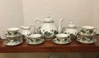 Antique Limoges France 15 Piece Hand Painted Porcelain Tea Set