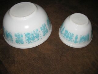Pyrex Amish Cinderella Butterprint Mixing Nesting Bowls 403 2 1/2 Qt 401 1.  5 Pt