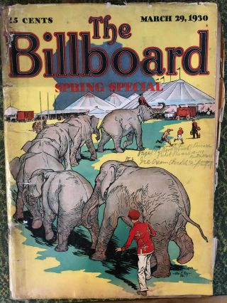 March 3 1930 The Billboard - Vaudeville,  Carnival,  Bands,  Magic " Spring Special "