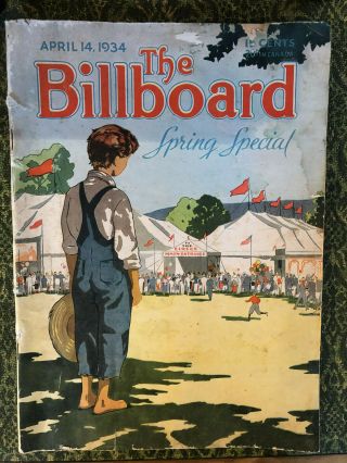 April 1934 " Billboard " - Vaudeville,  Early Country,  Bands,  Magic " Spring Special "