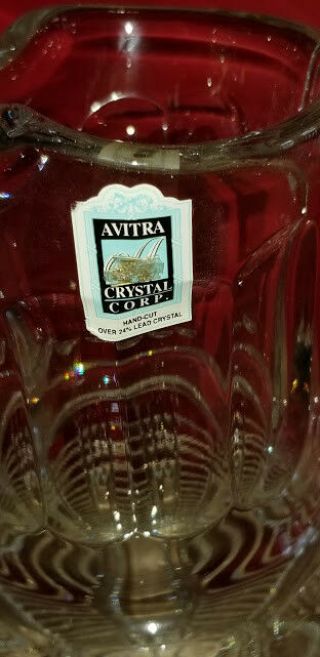 Vintage Hand - Cut 24 lead Crystal Pitcher - Avitra Crystal Corp. 3