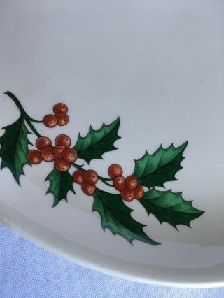 Harmony House by Salem Christmas Cake Plate Platter Holly & Berries 2